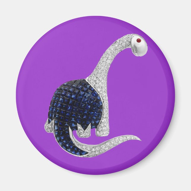 Diamond and Emerald Dinosaur Magnet (Front)