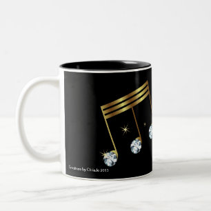 Diamond and Gold Musical Note Mug Design