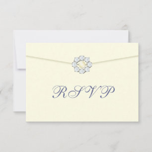 Diamond and Pearl Broach on Envelope RSVP Card