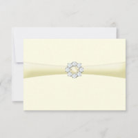 Diamond and Pearl Broach on Ribbon Save the Date