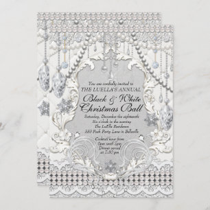 Diamond and Pearl Holiday Ball Invitation