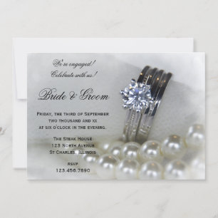 Diamond and Pearls Engagement Party Invitation