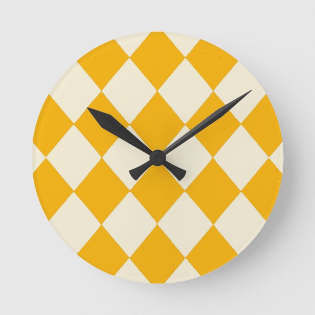 Diamond Arts and Crafts Movement  Round Clock (Front)