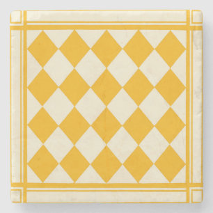Diamond Arts and Crafts Movement Stone Coaster