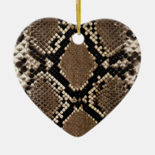 Diamond Back Rattlessnake Skin Ceramic Ornament