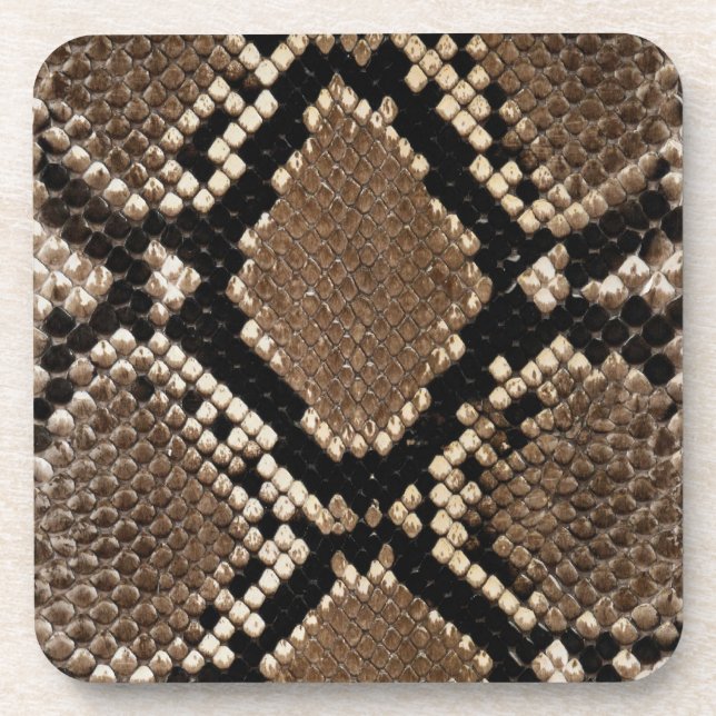 Diamond Back Rattlessnake Skin Coaster (Front)