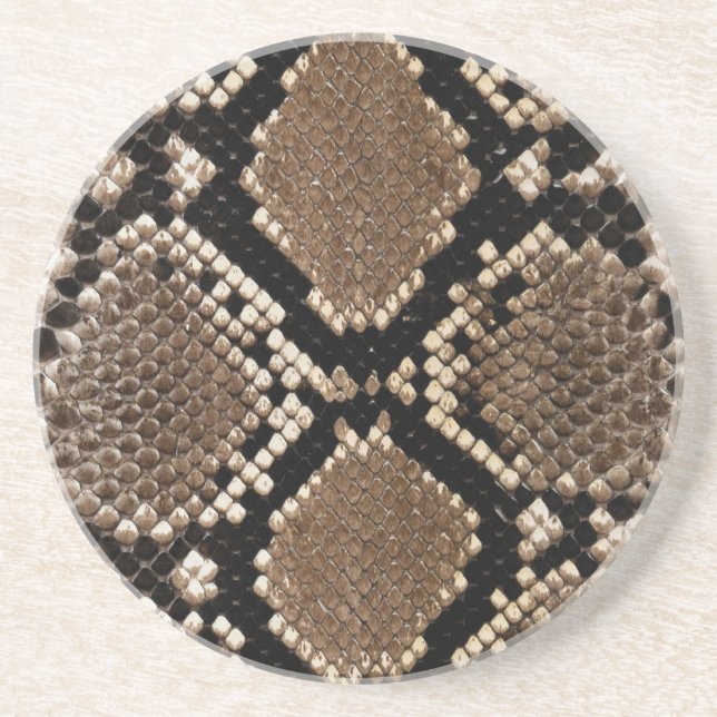 Diamond Back Rattlessnake Skin Coaster (Front)