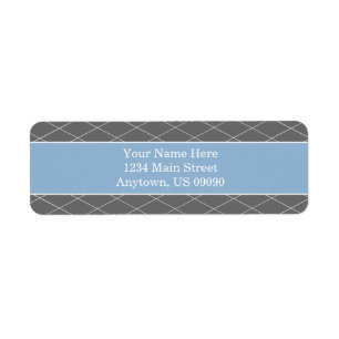 Diamond Background Address Labels (Blue / Grey)