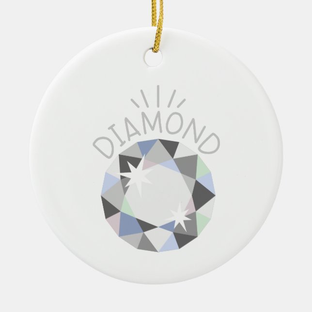 Diamond Birthstone Ceramic Ornament (Front)