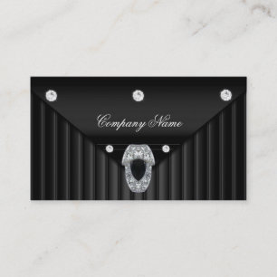 Diamond Black Metal Look Silver Business Card