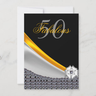 Diamond Bling Fabulous 50 Birthday Invitation