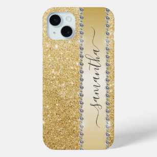Diamond Bling Glitter Calligraphy Name Rose Gold  iPhone 15 Mini Case