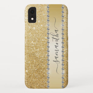 Diamond Bling Glitter Calligraphy Name Rose Gold  Case-Mate iPhone Case