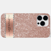 Diamond Bling Glitter Calligraphy Name Rose Gold Case-Mate iPhone Case (Back (Horizontal))