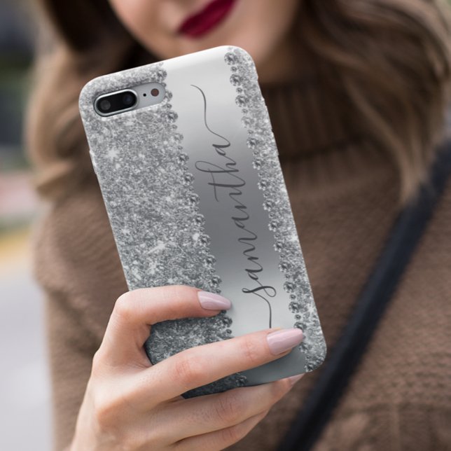 Diamond Bling Glitter Calligraphy Name Rose Gold   Samsung Galaxy S22 Ultra Case (Creator Uploaded)