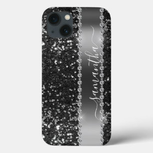 Diamond Bling Glitter Look Black Midnight  iPhone 13 Case