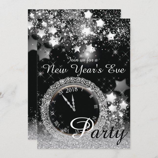 Diamond Bling New Year's Eve Party Invitation (Front/Back)