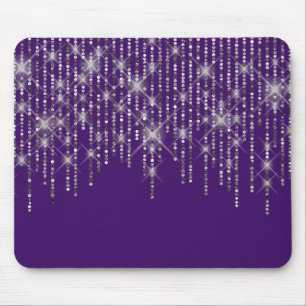 Diamond Bling on Purple Mouse Pad