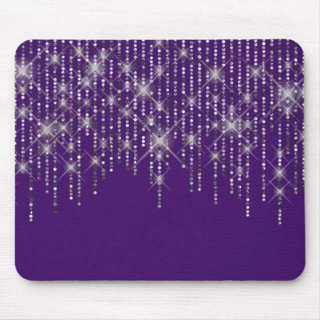 Diamond Bling on Purple Mouse Pad (Front)