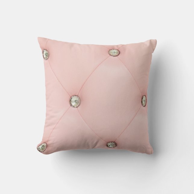 Diamond Bling Pink Monogram Throw Couch Pillow (Front)