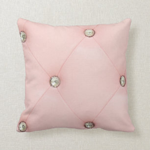 Diamond Bling Pink Monogram Throw Couch Pillow