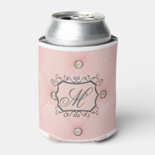 Diamond Bling Pink Tufted Koozie Can Holder