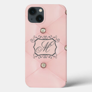 Diamond Bling Pink Tufted Leather iPad Mini Case