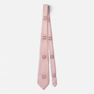 Diamond Bling Pink Tufted Leather Jewel Vinyl Tie
