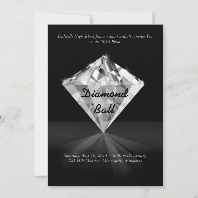 Diamond - Bling Prom Invitations (Front)