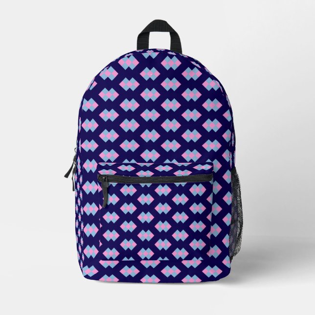 Diamond Blue Printed Backpack (Front)