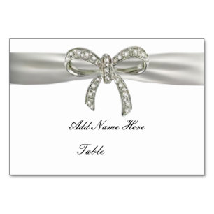 Diamond Bow Wedding Table Place Card