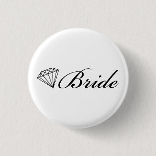 Diamond Bride Pin Black On White