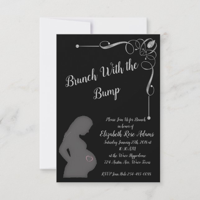 Diamond Brunch with the Bump Invitation (Front)