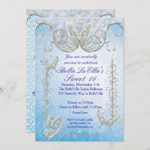 Diamond Butterfly Party Invitations