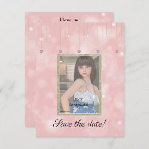 Diamond Chains Glitter Sweet 16 Photo Invitation