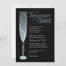 Diamond Champagne Toast Invitation Blue
