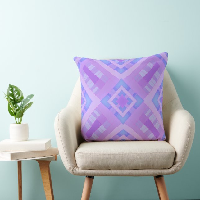 Diamond Check Patchwork - Lilac Blue 1 Cushion (Chair)