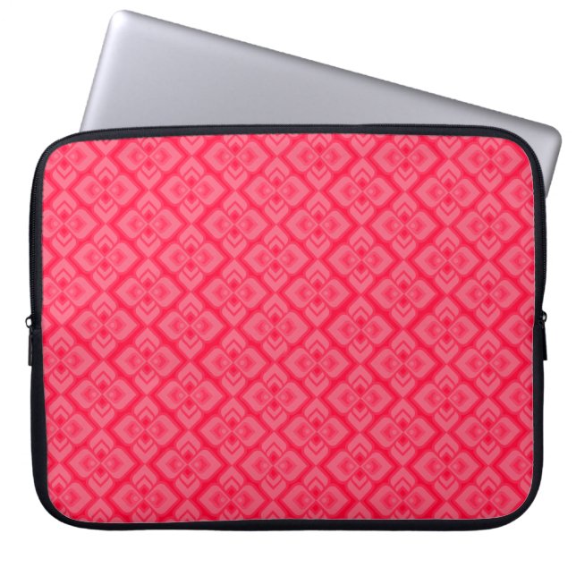 Diamond chic red pink laptop case (Front)