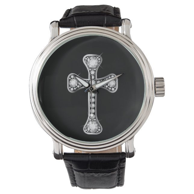 "Diamond" Christian Cross Watch (Front)