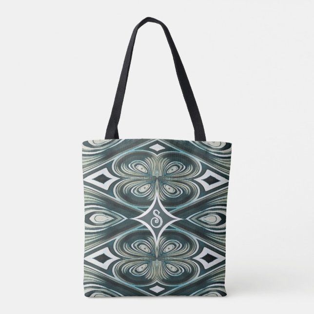 Diamond Clover Abstract Swirl Tote Bag (Back)