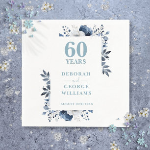 Diamond Country Floral 60th Wedding Anniversary  Napkin