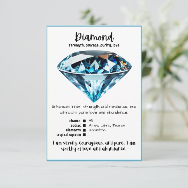 Diamond Crystal Meaning Card (Standing Front)