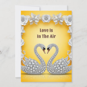 Diamond Crystal Swans Romantic Warm Scene Save The Date