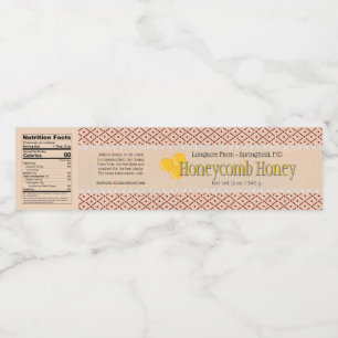 Diamond Cut Comb Honey Container Wrap Around Label