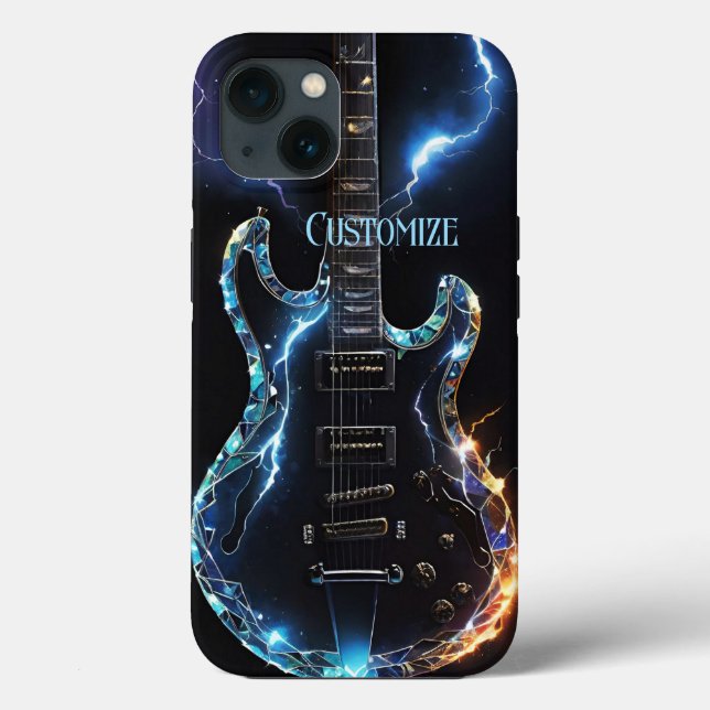 Diamond Cut Electric Guitar Case-Mate iPhone Case (Back)