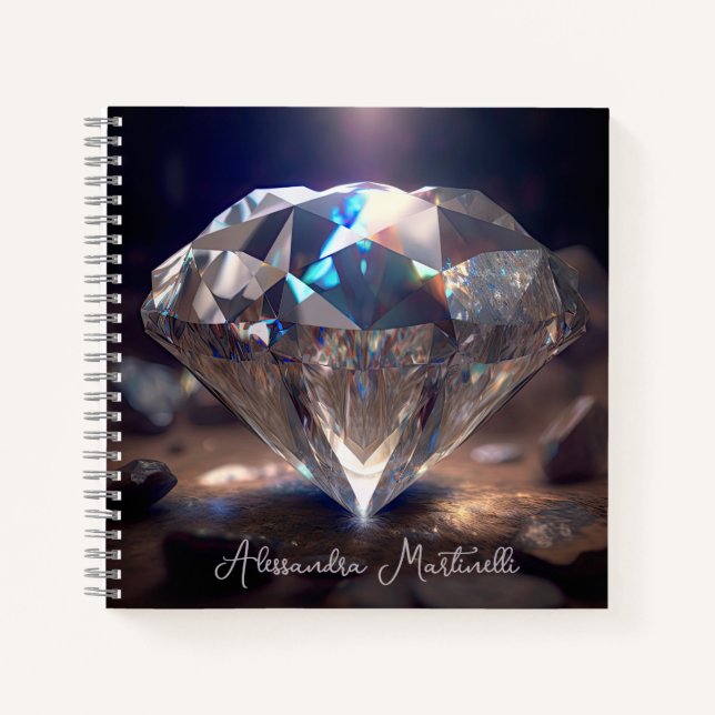Diamond Cut Hyper Realistic Personalised Notebook (Front)