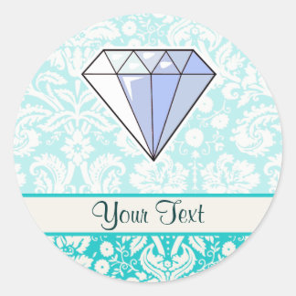 Diamond; Cute Classic Round Sticker