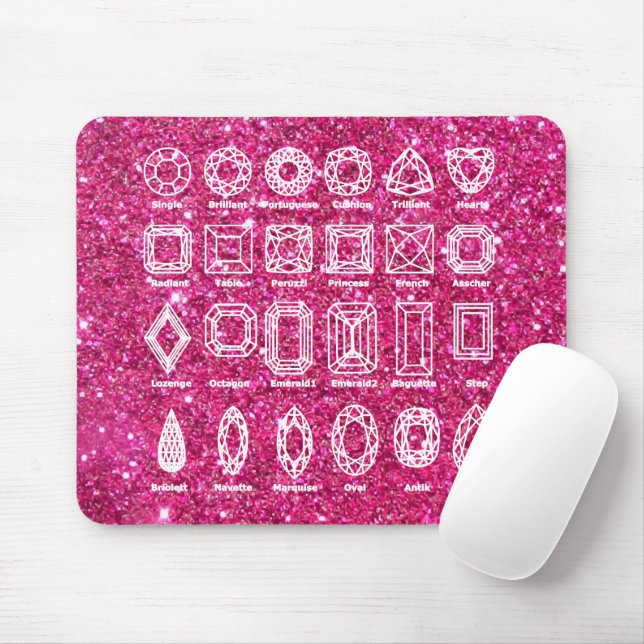 Diamond Cuts_Glitter_pink Mouse Pad (With Mouse)