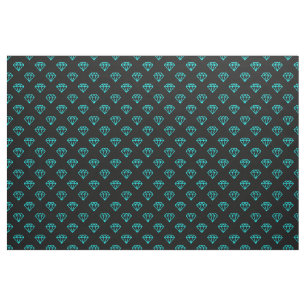 Diamond - Cyan on Black Fabric