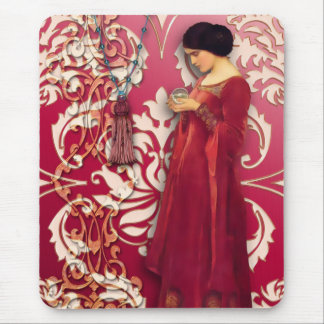 Diamond Damask, FASCINATION in Red & Pink Mouse Pad